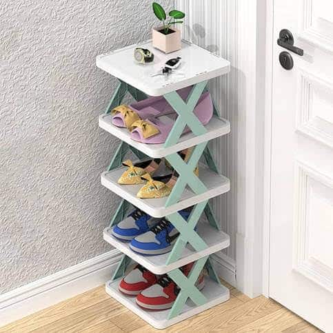 5 Layer X Shap Stackable Shoe Rack Shoe Stand Support Home Door Shoes Rack Space Saving Cabinet Shoe Storage Organizer